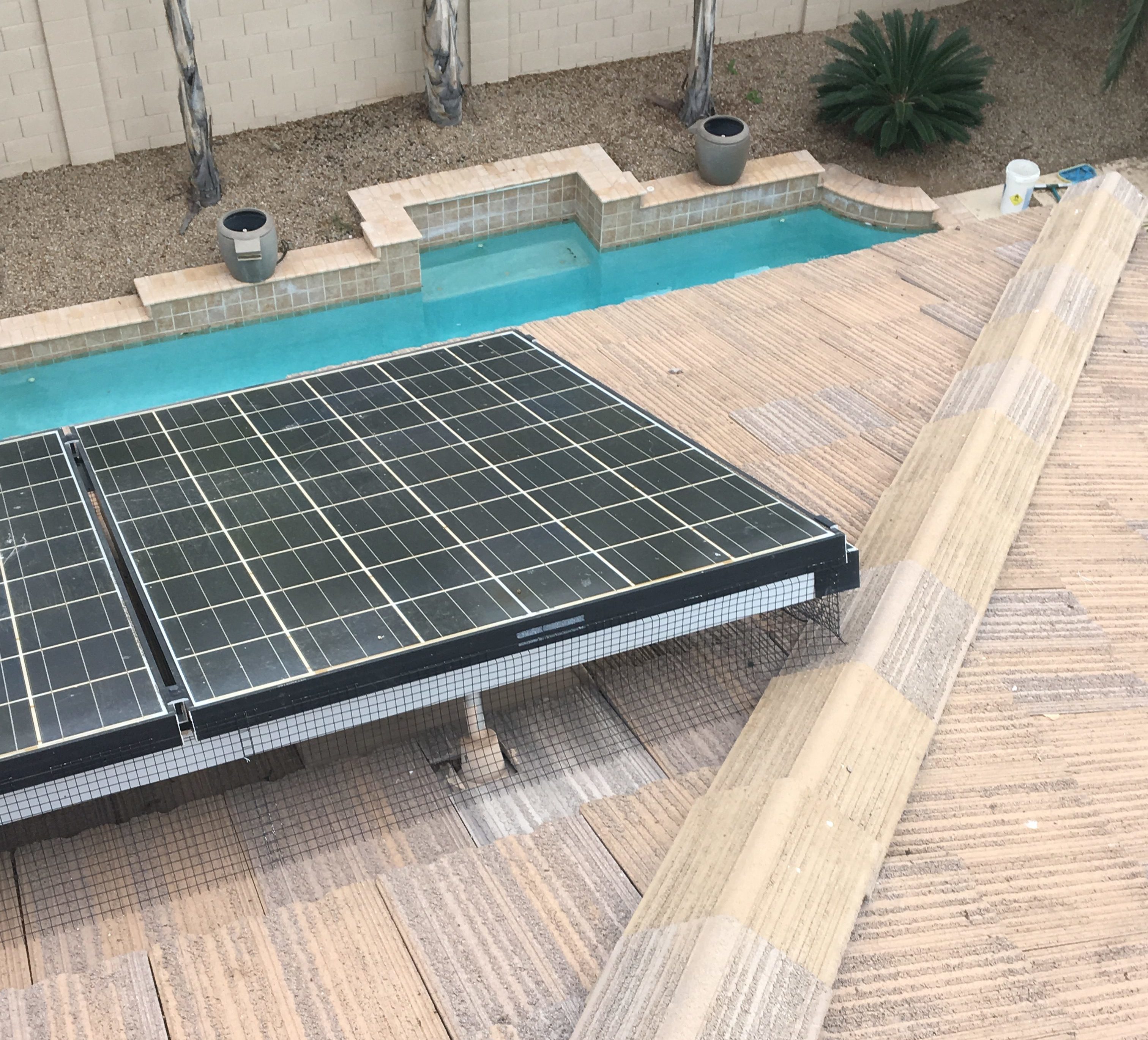 Perfect Pigeon Abatement on these solar panels by the Pigeon Pros