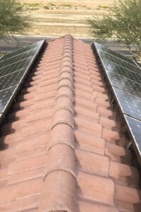 Pigeon abatement around the solar panels and birdwire installed across the peak by the Pigeonpros