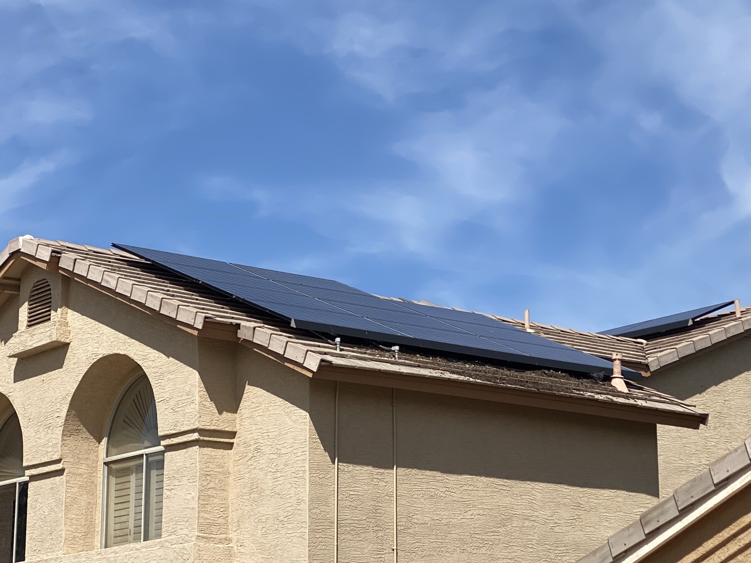 Pigeon droppings under solar panels