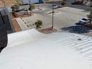 another close up of bird control spikes installed by the Pigeonpros