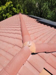 Birdwire on a residential rooftop ridge installed by the Pigeonpros in Phoenix AZ