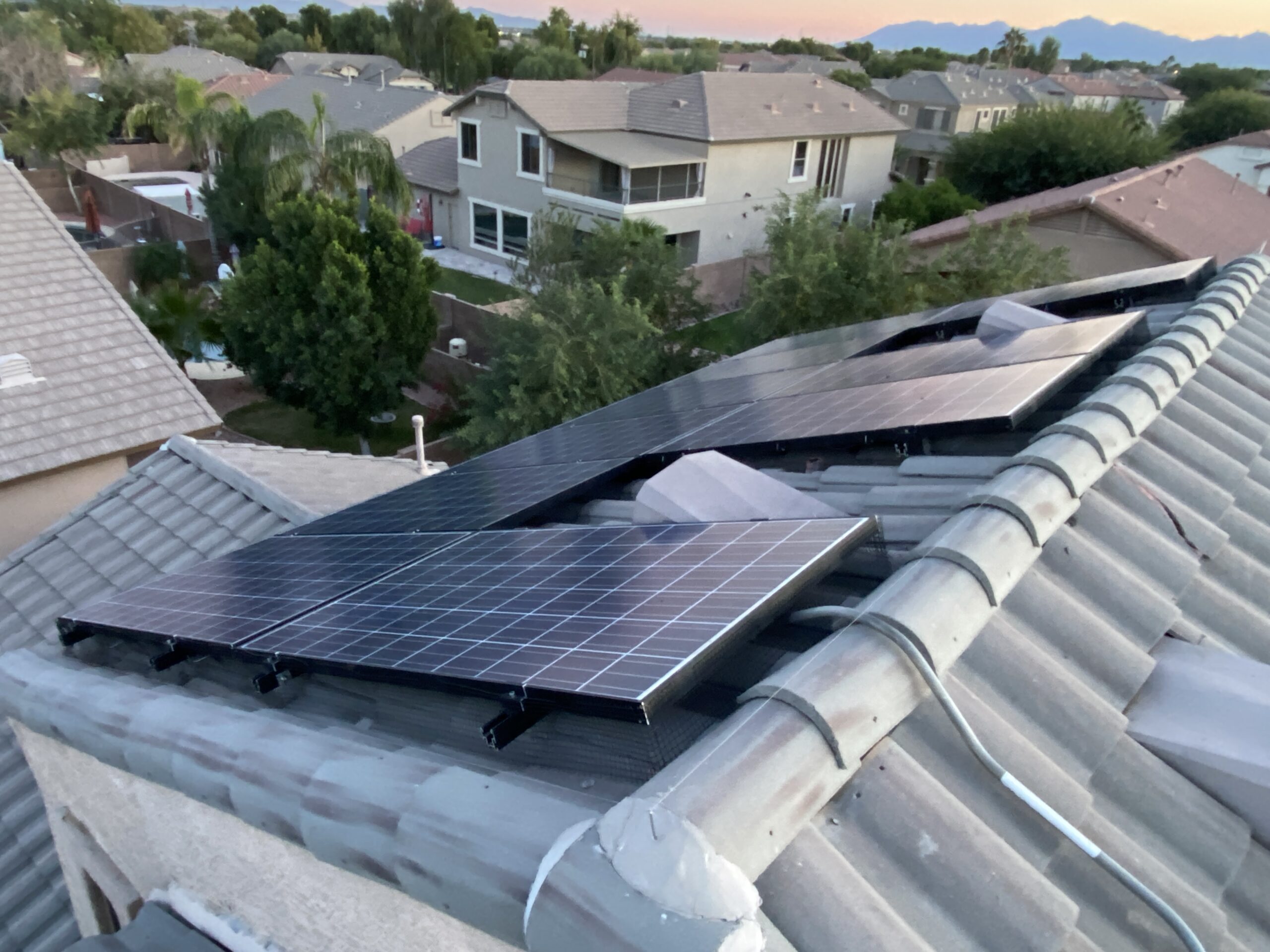 solar panel bird proofing prevents access under solar panels work done by Pigeonpros Phoenix AZ